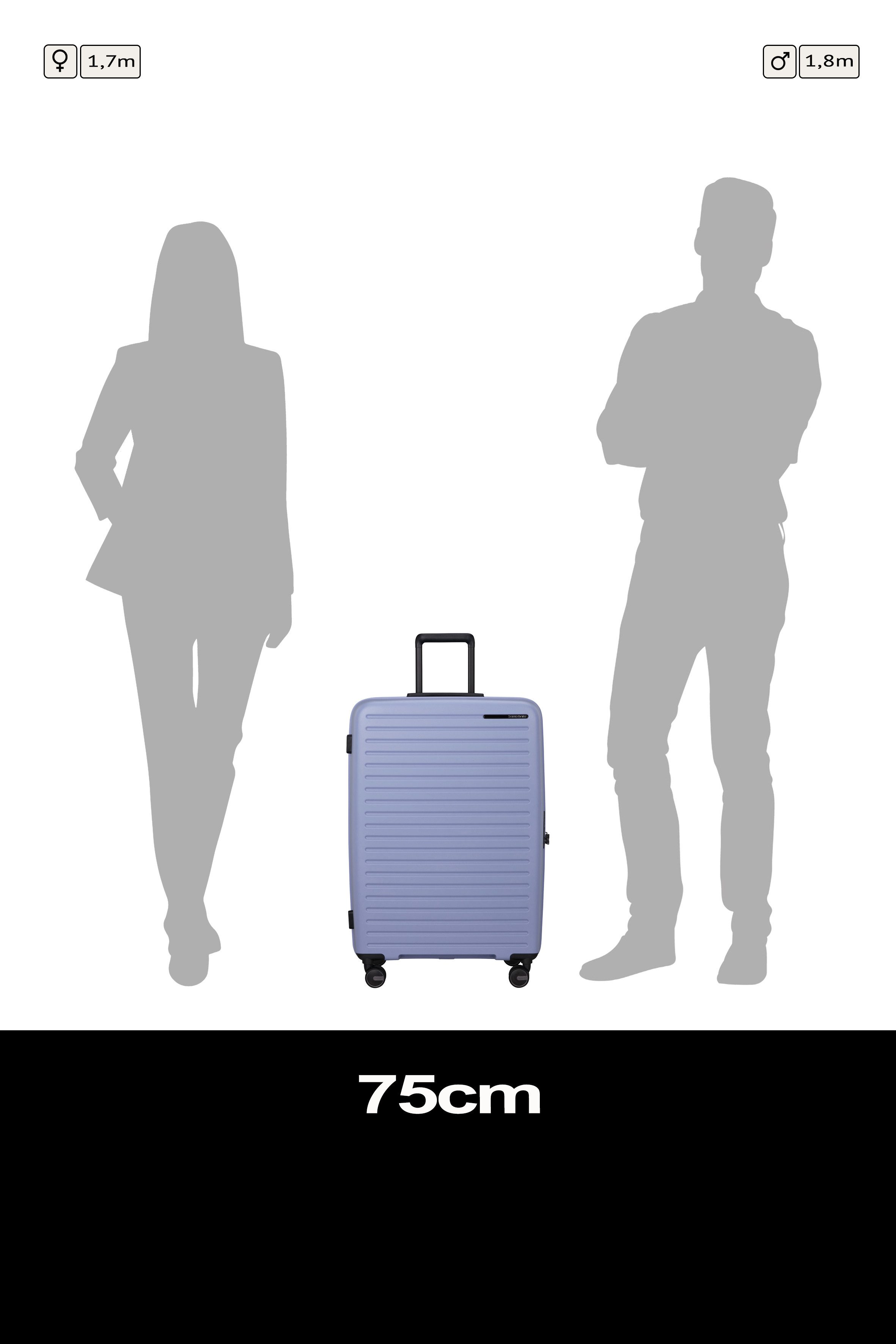 Samsonite Hartschalen-Trolley RESTACKD, verschiedene Größen und Farben, 4 Rollen, für Urlaub, Reise, Ferien und Geschäftsreise, mit Volumenerweiterung