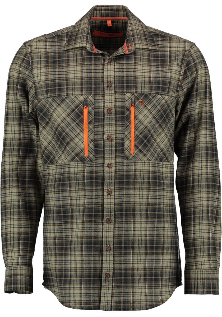 Tom Collins Outdoorhemd Grihol Herren Langarmhemd mit Stickerei auf der Brusttasche