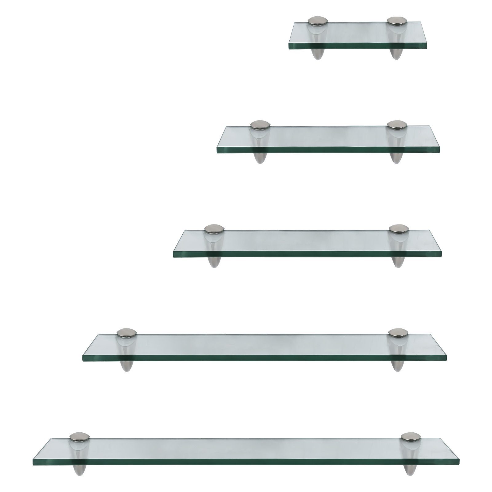 Clanmacy Wandregal Glasregal mit Halterung 20-60cm Glasboden Klarglas Glass günstig online kaufen