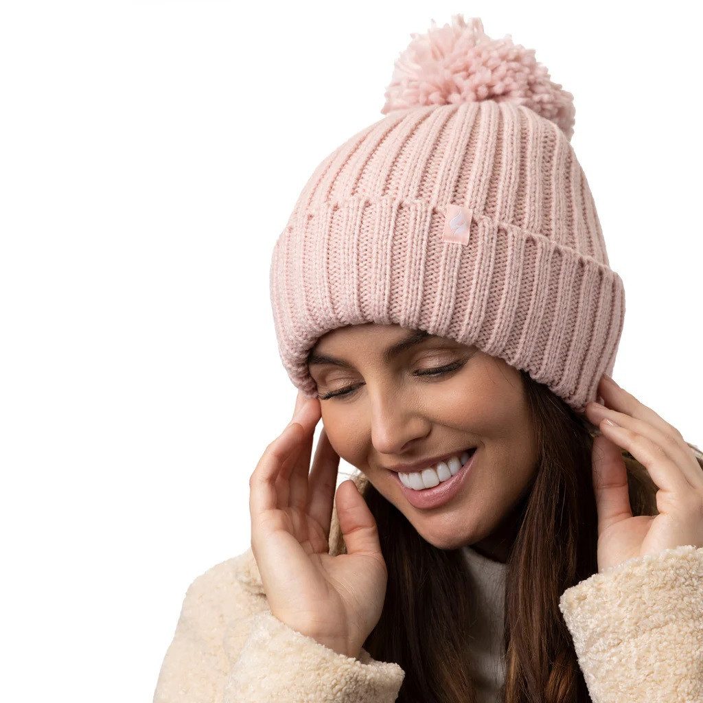Bommelmütze Damen Mütze warm mit Pom Pom