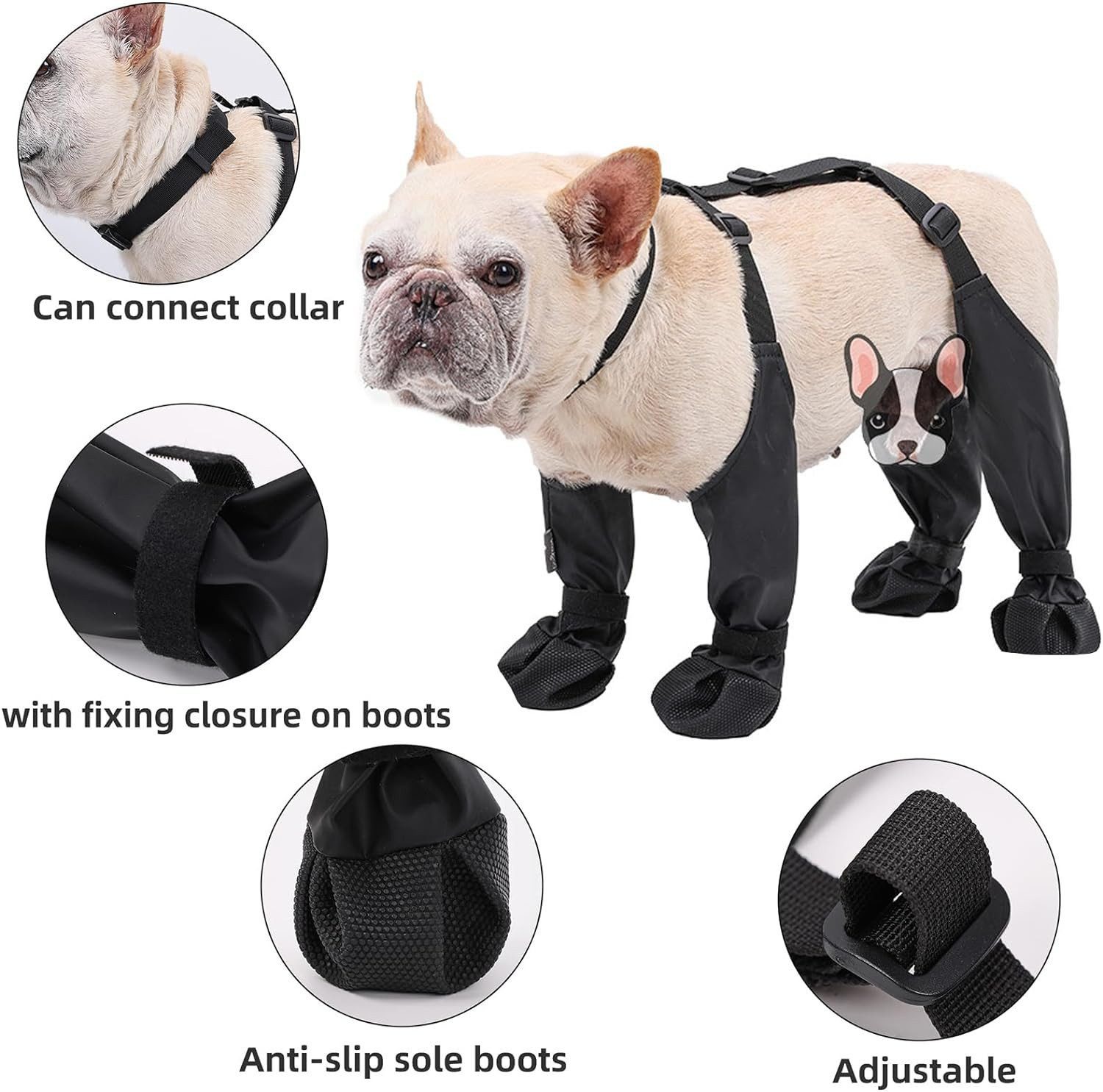 feinlux Pfotenschutz Rutschfeste Hundeschuhe, (set), Weich, verschleißfest, wasserdicht Rutschfest, reiner Gummi