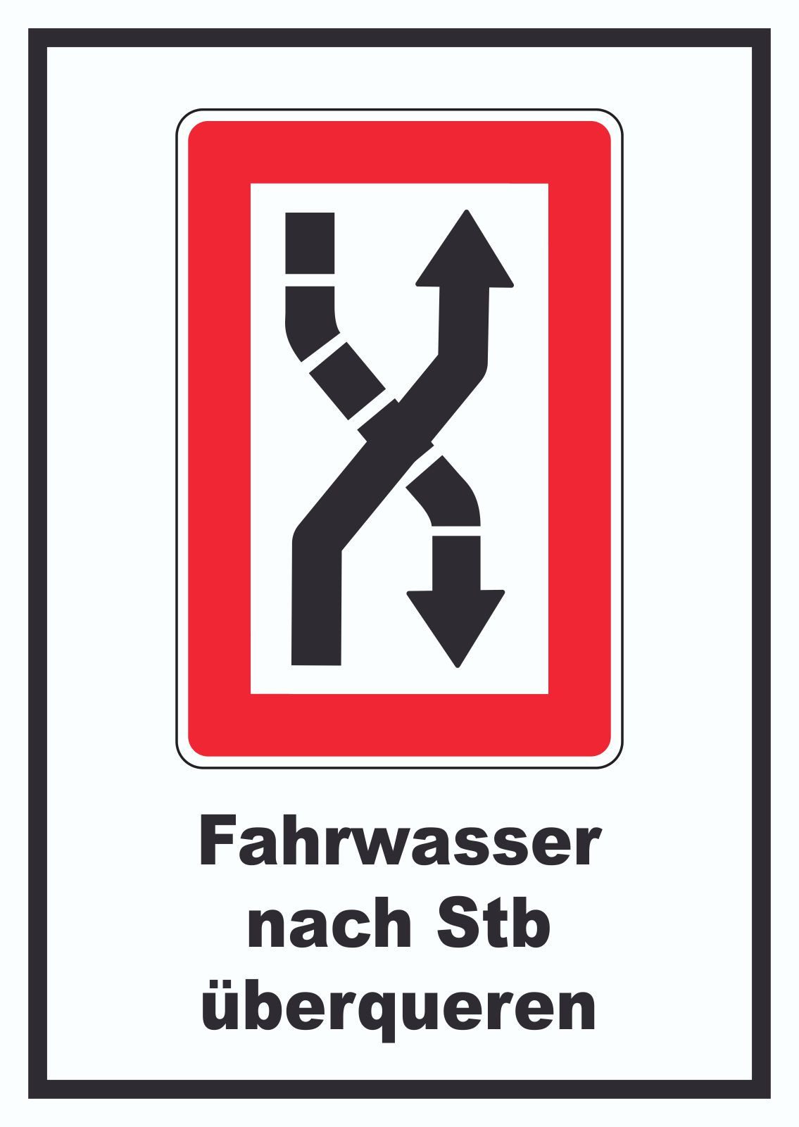 HB-Druck Hinweisschild Fahrwasser nach Steuerbord zu überqueren Symbol und Text, wetterfest, stabil, UV-beständig, kratzfest