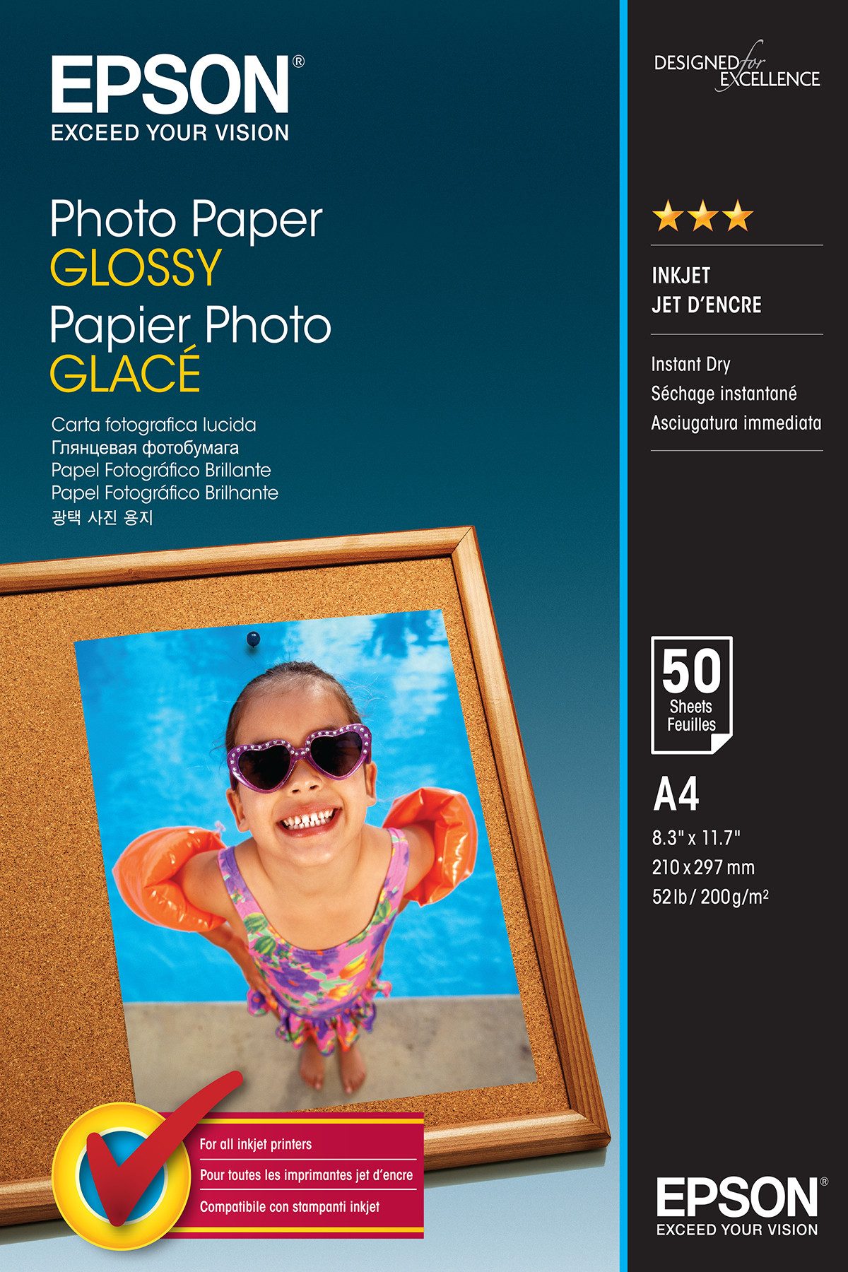Epson Fotopapier glänzend C13S042539 (A4-50 Blatt) Tintenpatrone