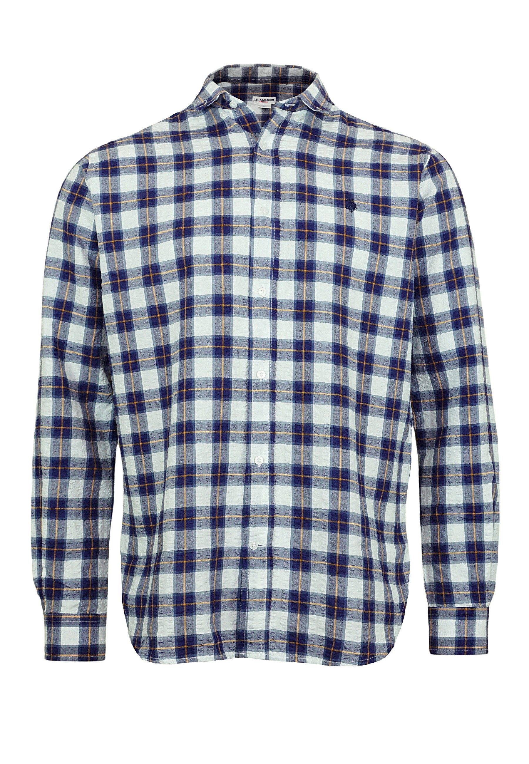 U.S. Polo Assn. Langarmhemd Shirt Freizeithemd Seersucker Button-Down (1-tlg)