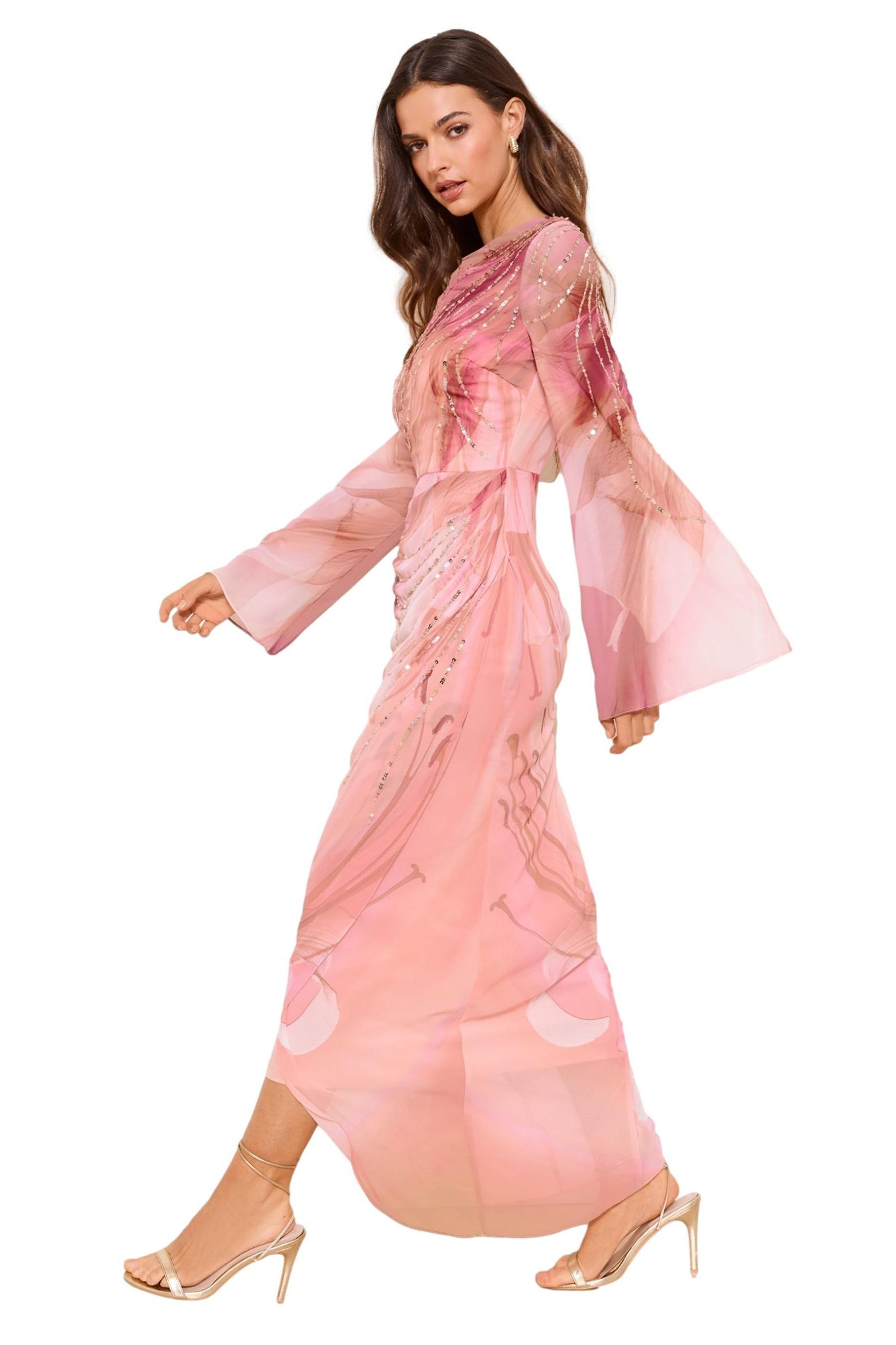 LIPSY Maxikleid Lipsy Maxikleid mit Print und ausgestellten Ärmeln (1-tlg) günstig online kaufen