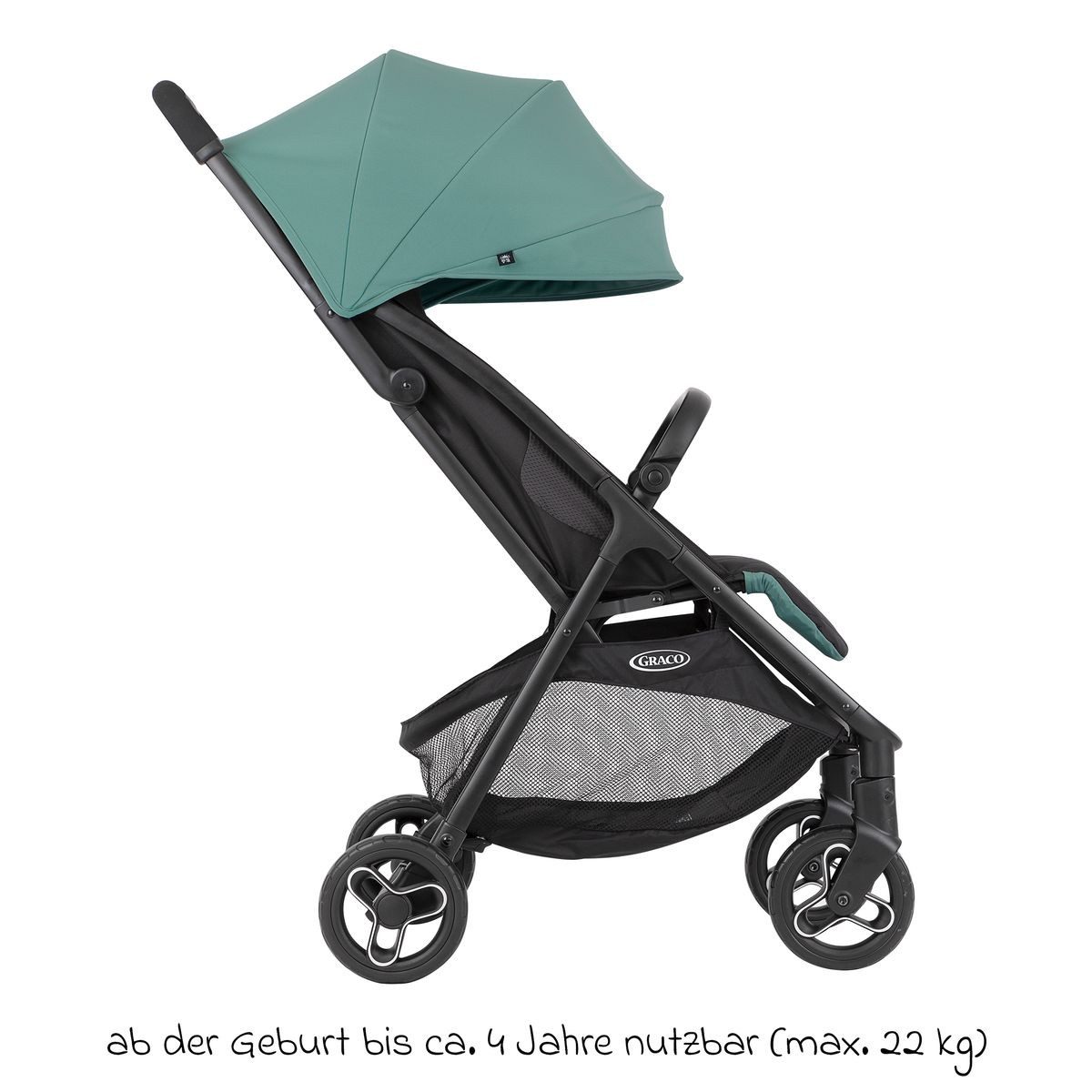 Graco Kinder-Buggy Myavo - Mint, Sportwagen Reisebuggy bis 22 kg mit Liegefunktion & Regenschutz 5,8 kg