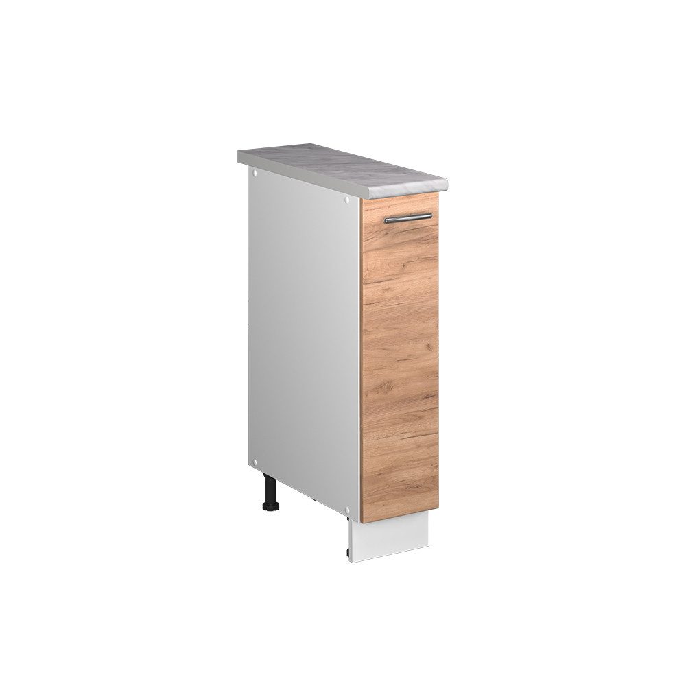 Vicco Apothekerschrank Fame-Line, Goldkraft Eiche/Weiß, 20 cm, AP Marmor (1-St)