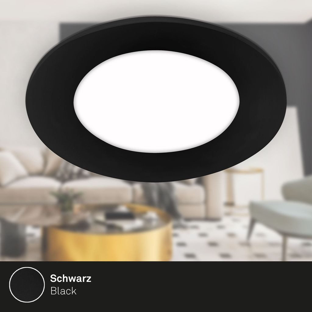 Briloner Leuchten LED Einbaustrahler 7125-435, LED fest integriert, 2700K - Extra-Warmweiß, 3er Set, ultraflach, Neutralweiß 4000K, schwarz, 3W ? 350 lm