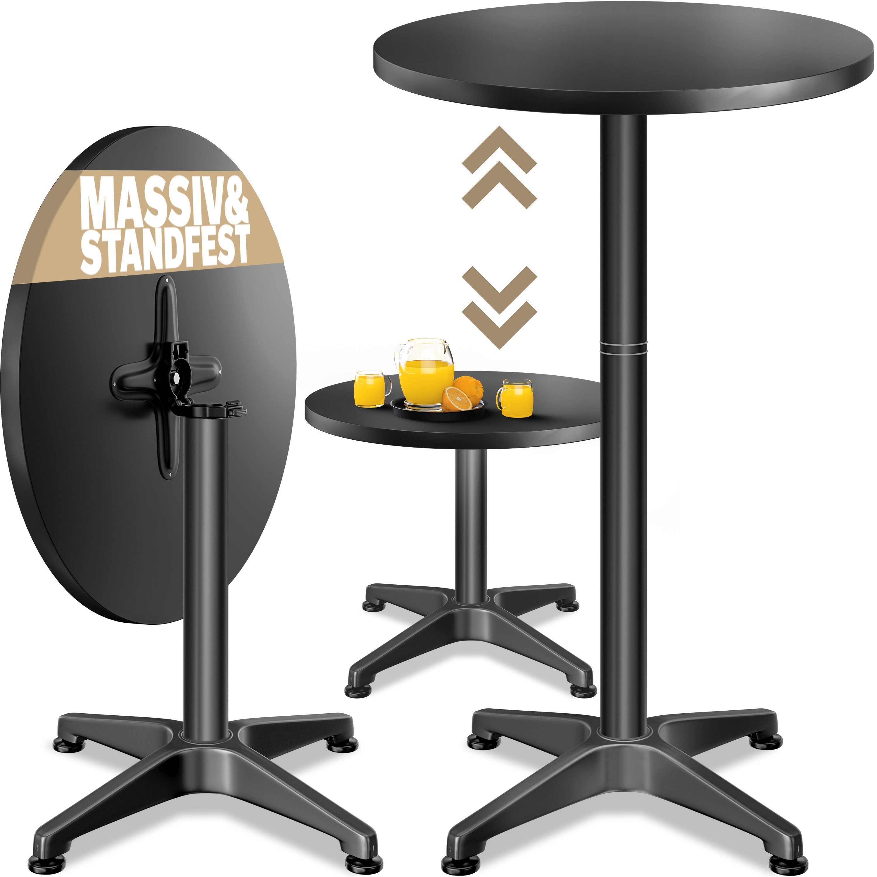 Casaria Stehtisch (1-St), Höhenverstellbar Klappbar 70cm/115cm Hoch Alu Run günstig online kaufen