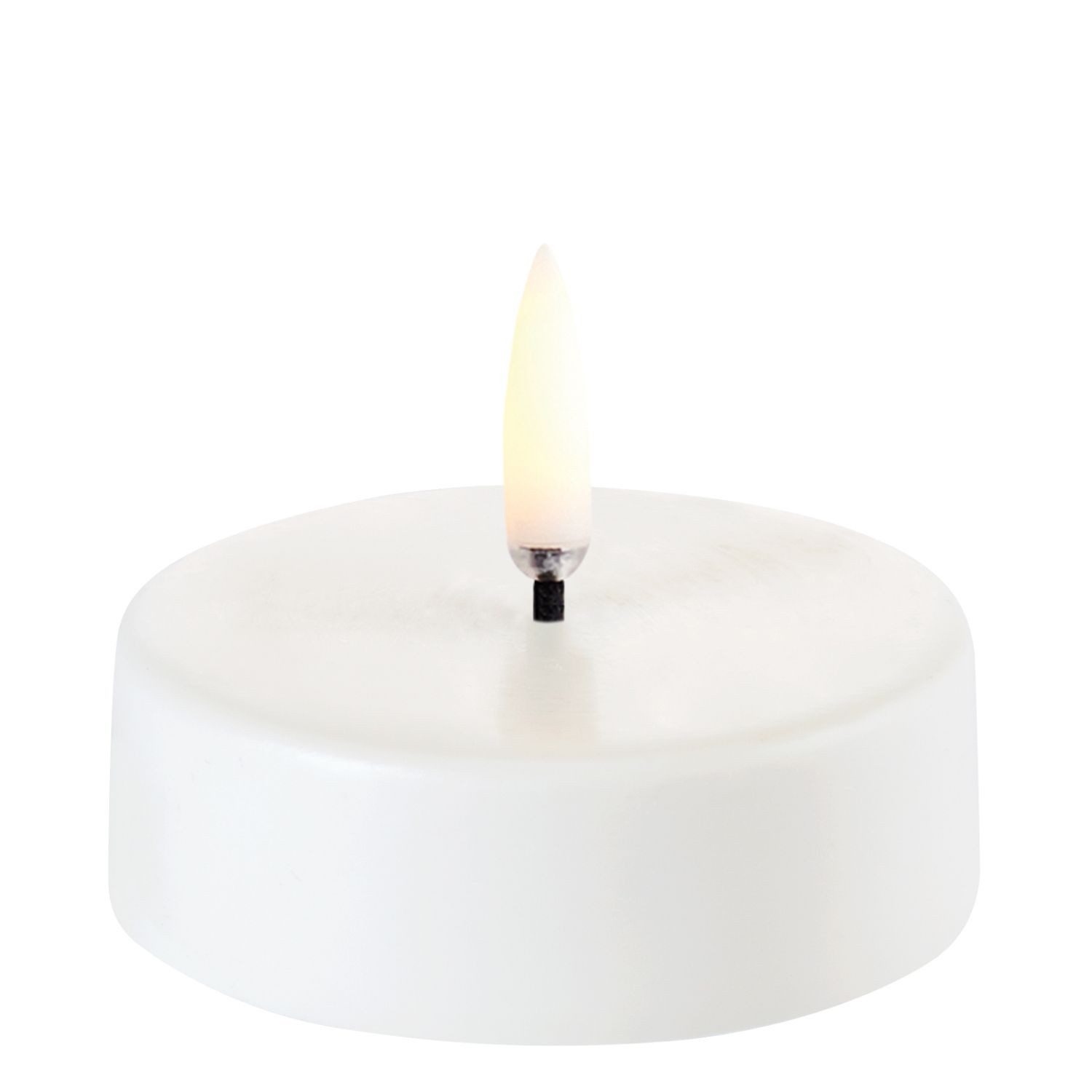 LED-Kerze Echtwachs-Maxiteelicht Nordic White Smooth