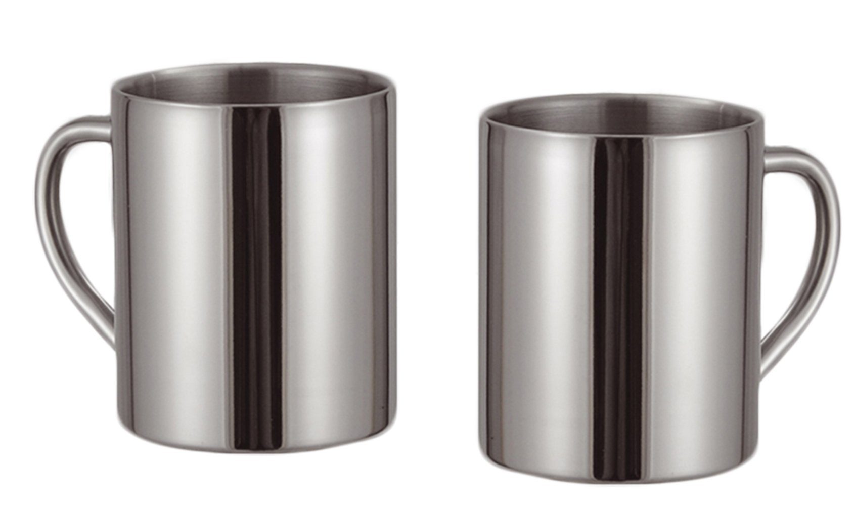 Haushalt International Thermobecher Edelstahl Becher Kaffeebecher, 2-tlg., Edelstahl