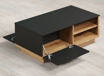 trendteam Couchtisch Synnax (Wohnzimmer Tisch in Eiche und grau, 110 x 60 cm), mit Stauraum und Soft-Close