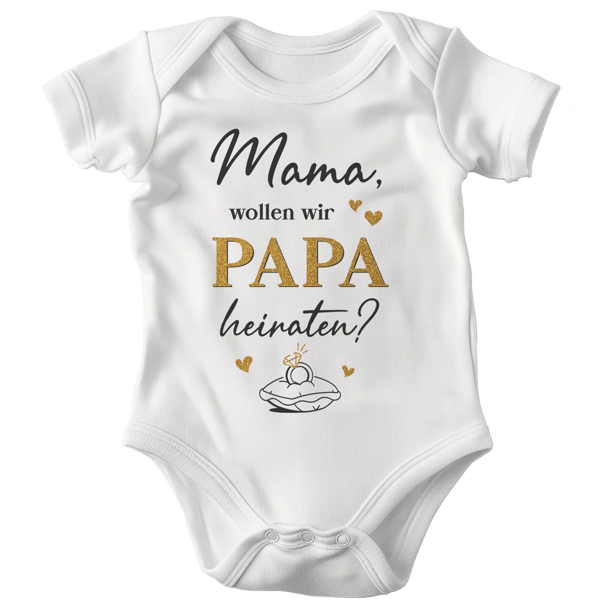 22Feels Kurzarmbody Bio Unisex Babybody Weiß Heiratsantrag Spruch Geschenk für Hochzeit BIO-Baumwolle - In Deutschland Bedruckt - Niedlicher Print