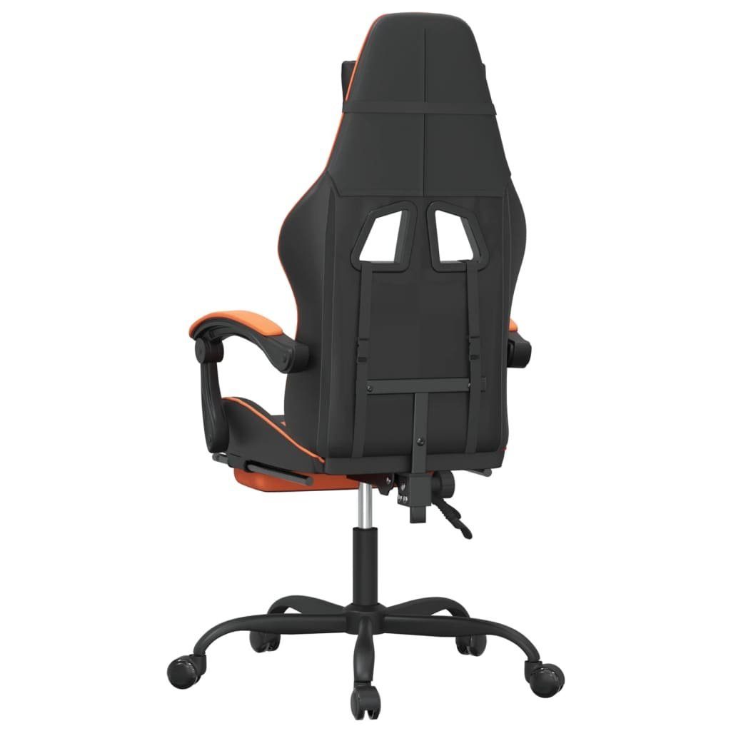 vidaXL Gaming-Stuhl & mit Gaming-Stuhl Drehbar | und Orange und Orange Orange Kunstleder (1 Schwarz Schwarz Fußstütze St) Schwarz