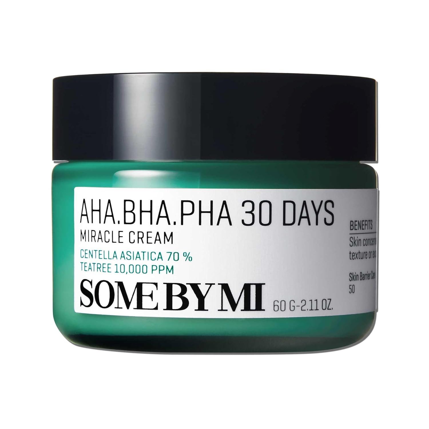 Some By Mi Gesichtspflege AHA BHA PHA 30 Days Miracle Cream – Gesichtscreme mit AHA BHA PHA Centella Asiatica, Porenpflege & Hautbarriere –, für empfindliche Haut