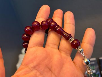 TesbihBid Kettenanhänger Cherry Bakalite Faturan 13 mm (Gebetskette 33-tlg Old Bakalite Hand Made Sammlung, 33-tlg., Tesbih Misbaha islam Amber Subha Kehribar)