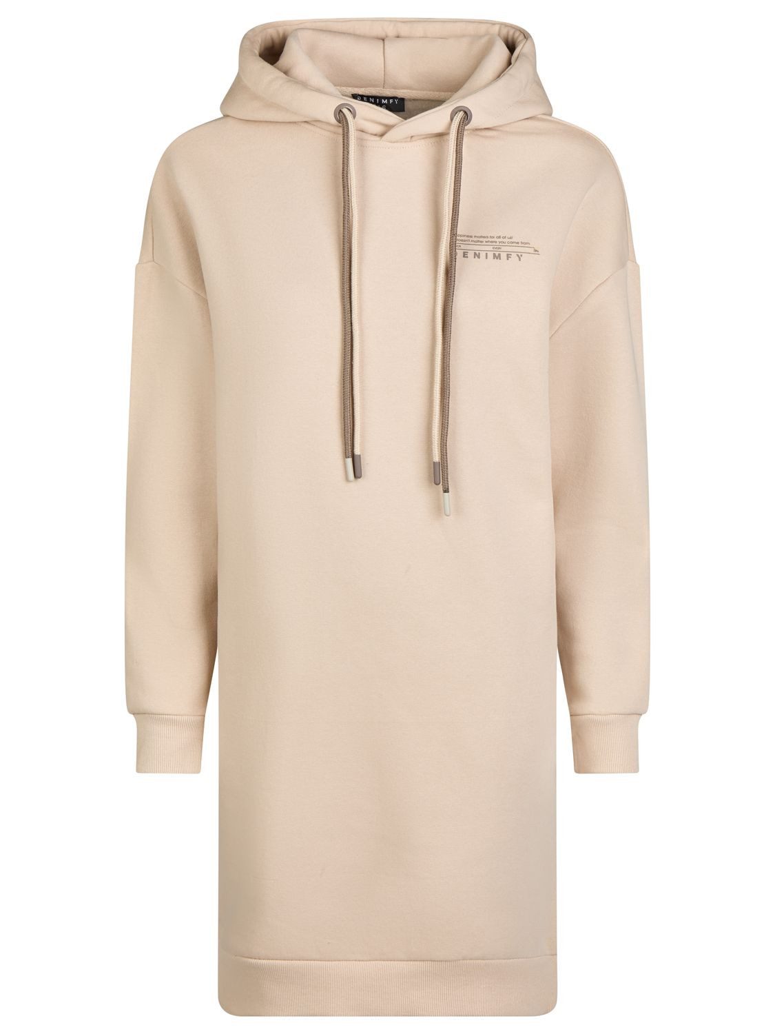 DENIMFY Sweatkleid Damen Kapuzenpullover DFAnna Oversize Freizeitkleid mit Kapuze
