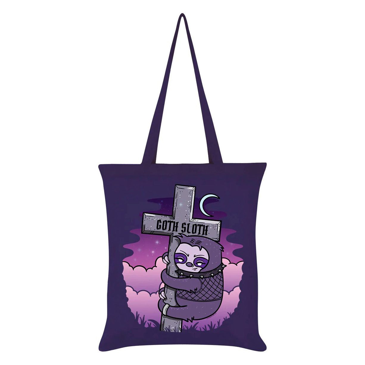 Grindstore Schultertasche Gothic Tragetasche Stofftasche Faultier Goth Sloth