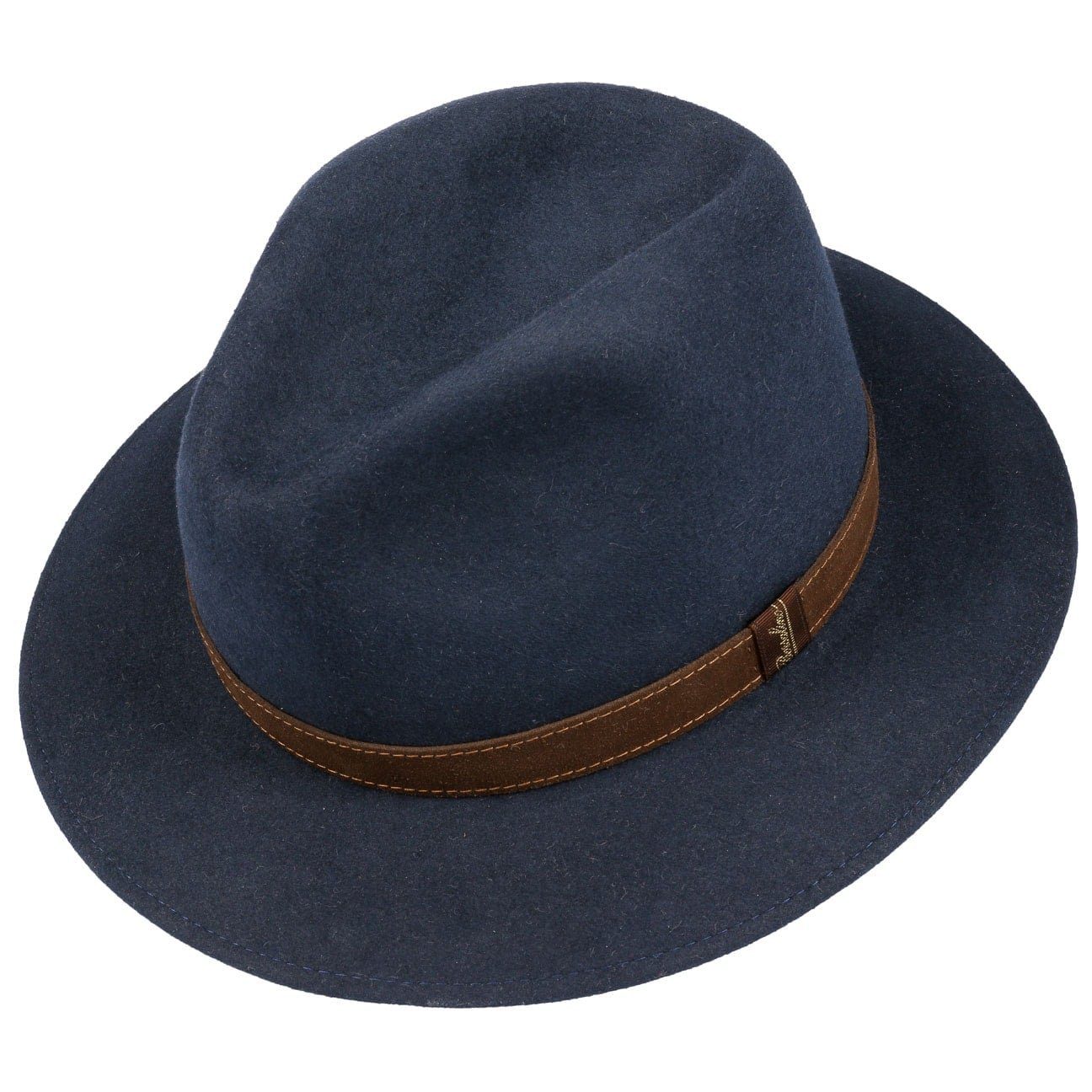Borsalino Filzhut (1-St) Fedora mit Lederband, Made in Italy