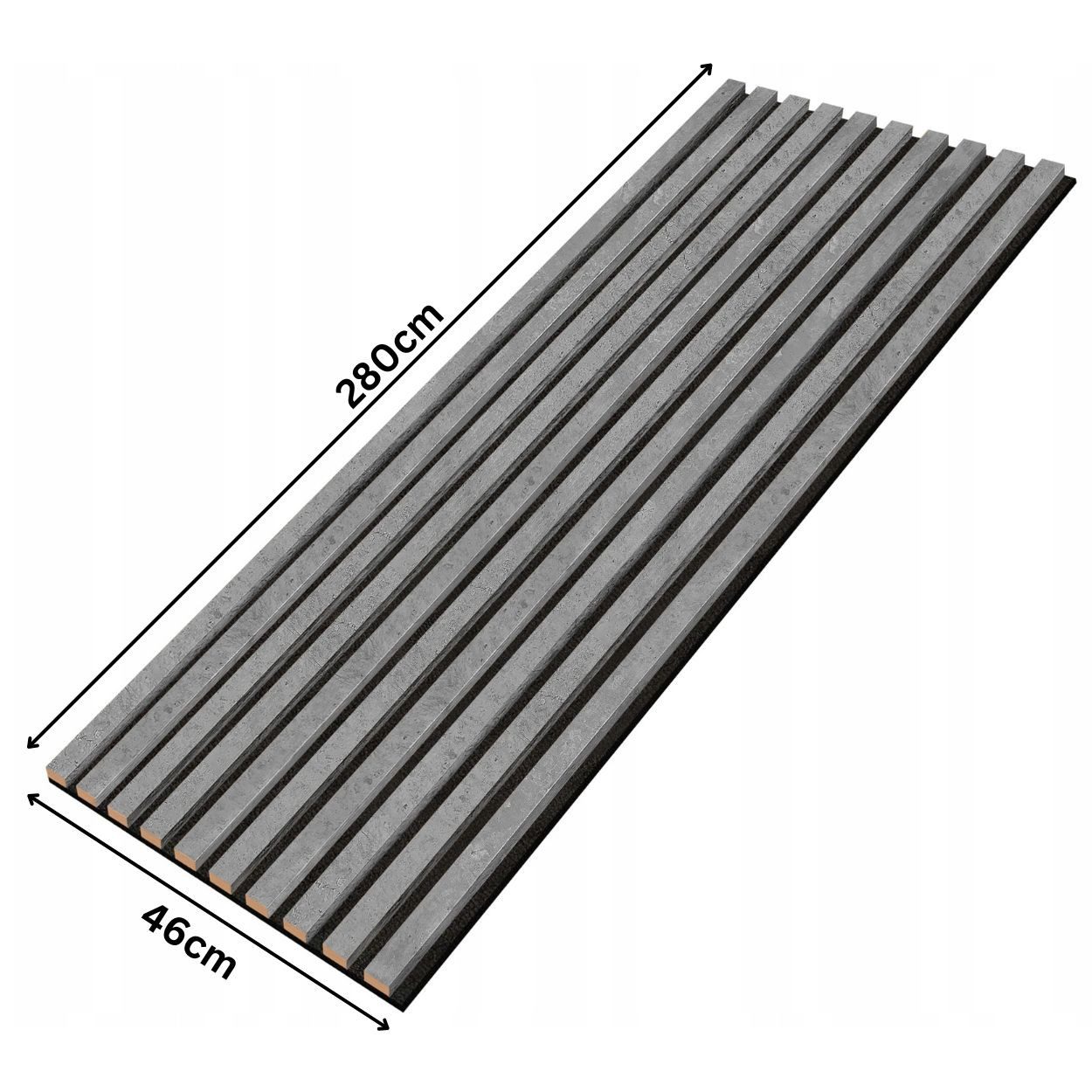 EmsCraft24 Wandpaneel Lamellenpaneel Akustik Akustikpaneel 2750x460x18mm Deckenhoch