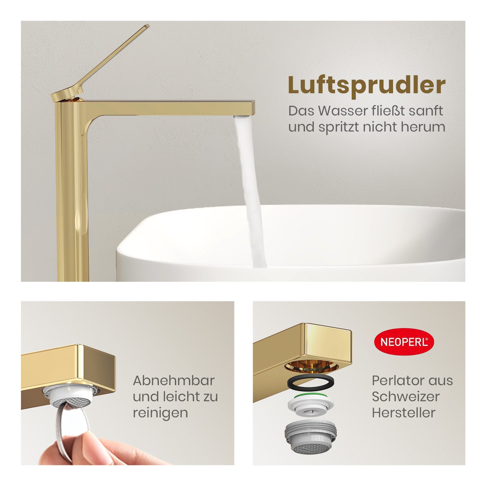EMKE Waschtischarmatur Bad Wasserhahn aus Kupfer günstig online kaufen