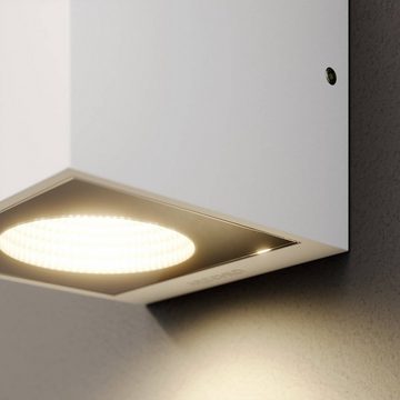 Arcchio LED Außen-Wandleuchte Tassnim, dimmbar, LED-Leuchtmittel fest verbaut, warmweiß, Modern, Aluminiumdruckguss, weiß, 1 flammig, inkl. Leuchtmittel