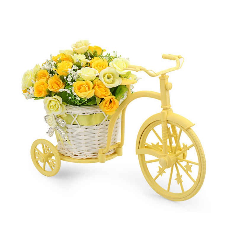 Lubgitsr Blumenständer Fahrrad-Blumenkorb - Nostalgisches Blumendeko (1 St)