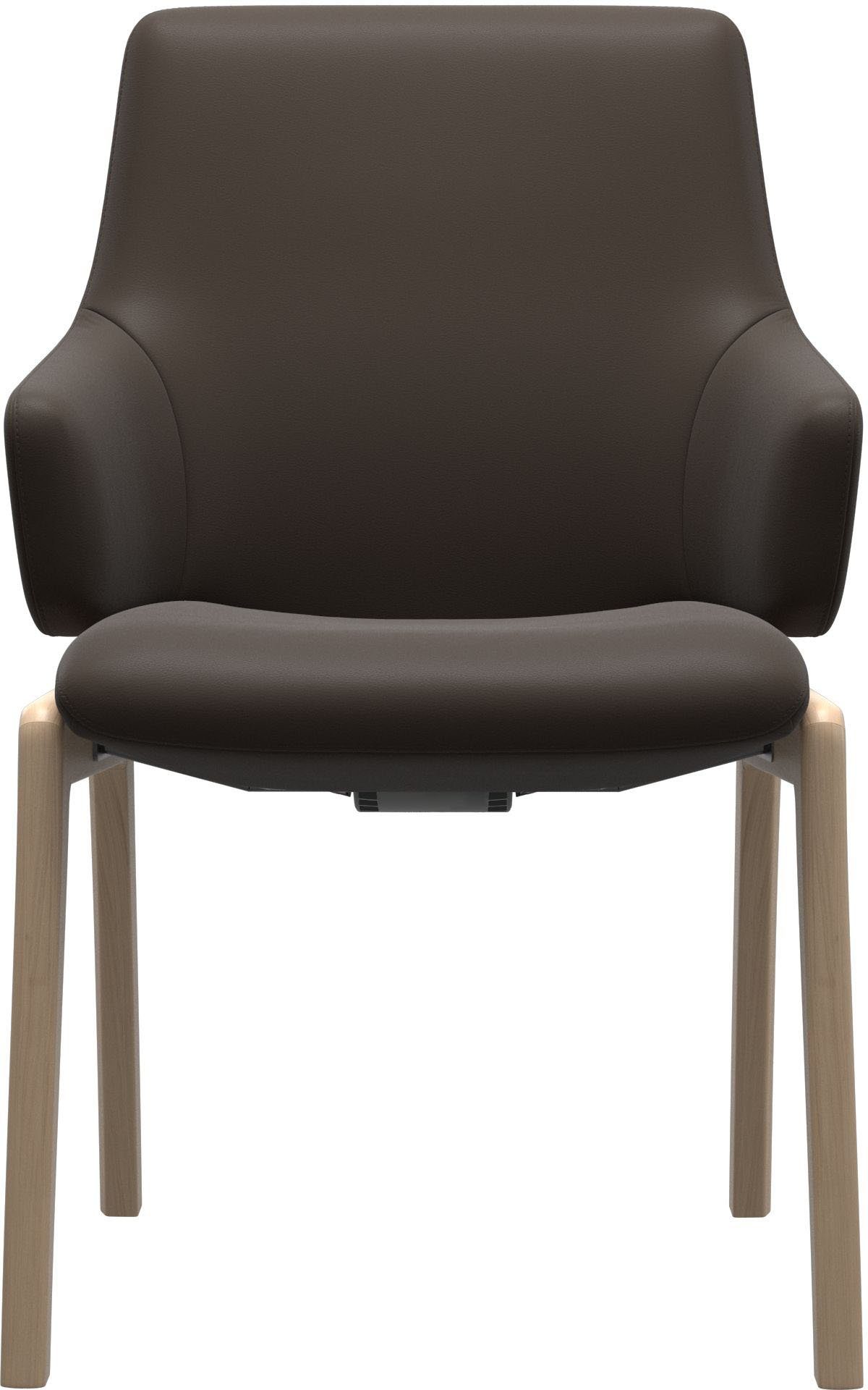 Stressless® Polsterstuhl Laurel, Low Back mit Armlehne, Größe L, mit abgerundeten Beinen in Schwarz