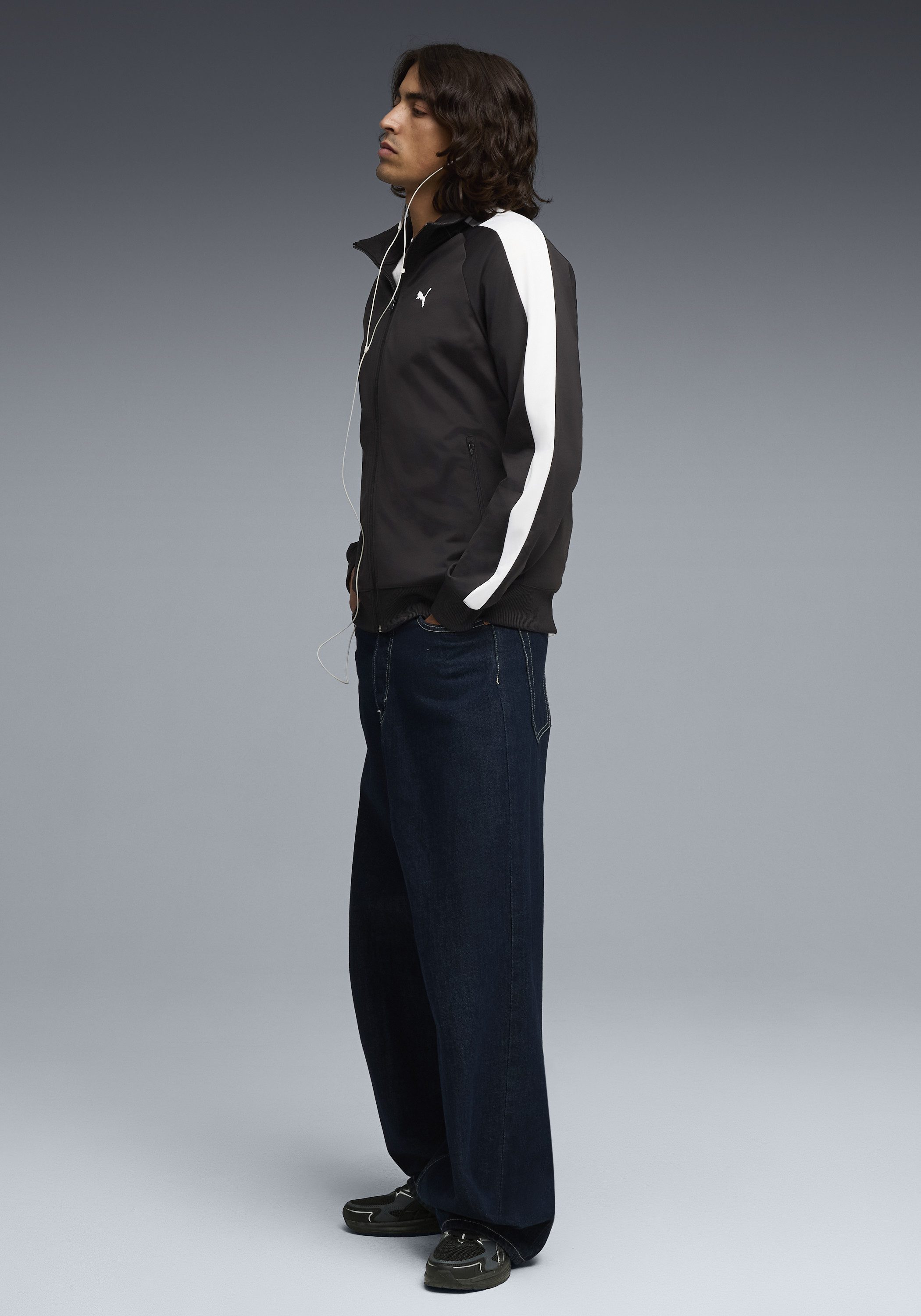 PUMA Trainingsjacke T7 FOUNDATION POLY TRACK JACKET mit Stehkragen, mit Reißverschlusstaschen, Regular Fit