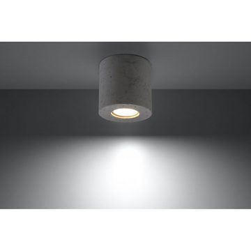 SOLLUX lighting Deckenleuchte Deckenlampe Deckenleuchte ORBIS beton, 1x GU10, ca. 10x10x10 cm