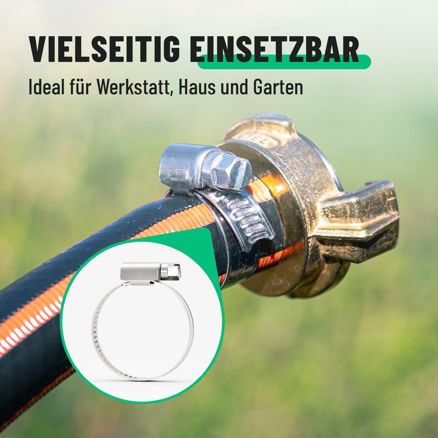 greate. Schlauchschelle 10x Schlauchschellen Edelstahl 25-40 mm - Einstellbare Schlauchschelle, (10-St)