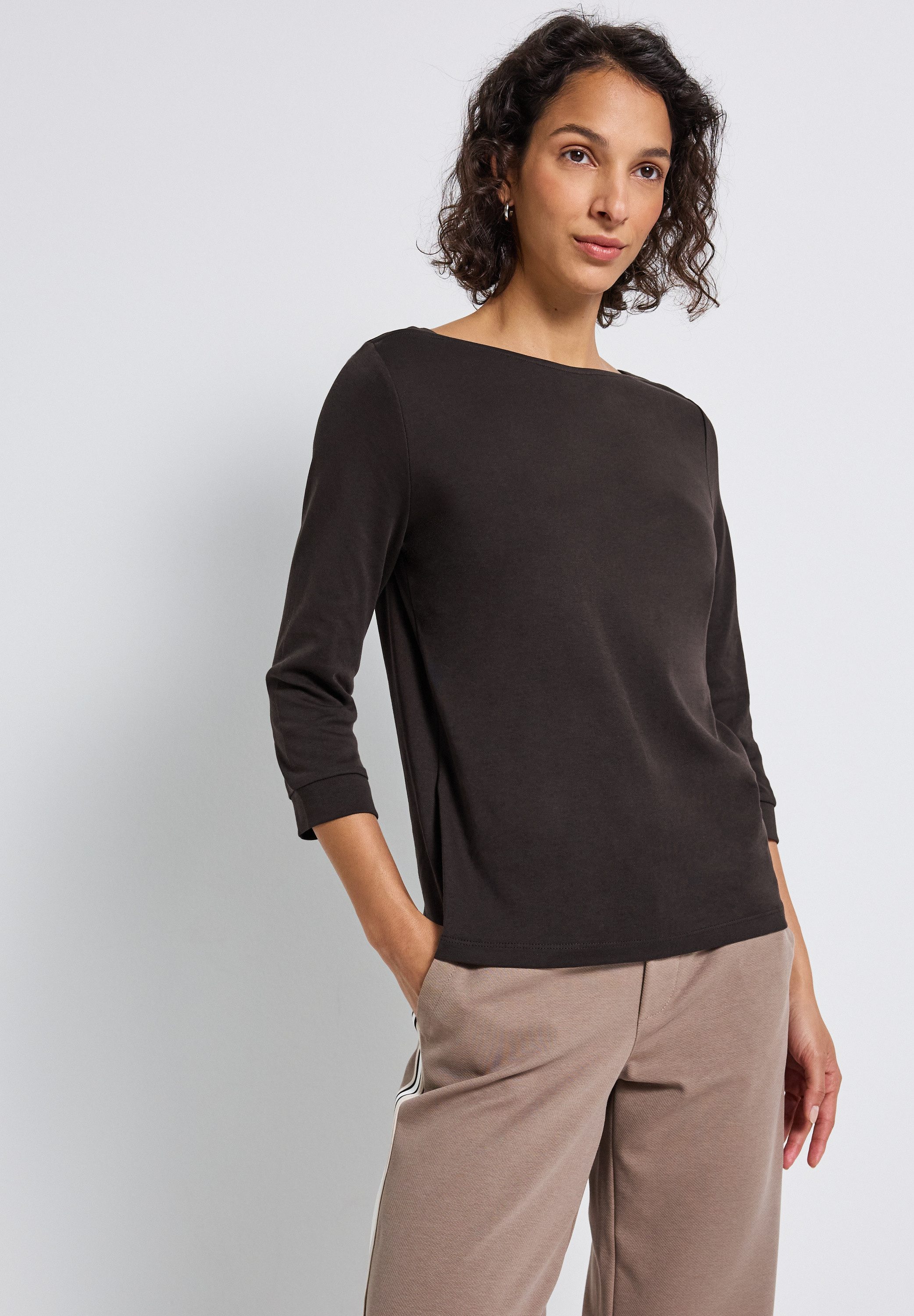 STREET ONE 3/4-Arm-Shirt U-Boot-Ausschnitt und 3/4-Ärmel günstig online kaufen