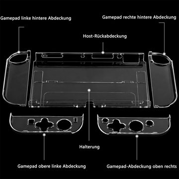 Tadow Switch OLED Kristallgehäuse,Geteilte Schutzhülle,Transparente Zubehör Nintendo (Verhindern Sie Kollisionen, Stürze und andere Schäden)