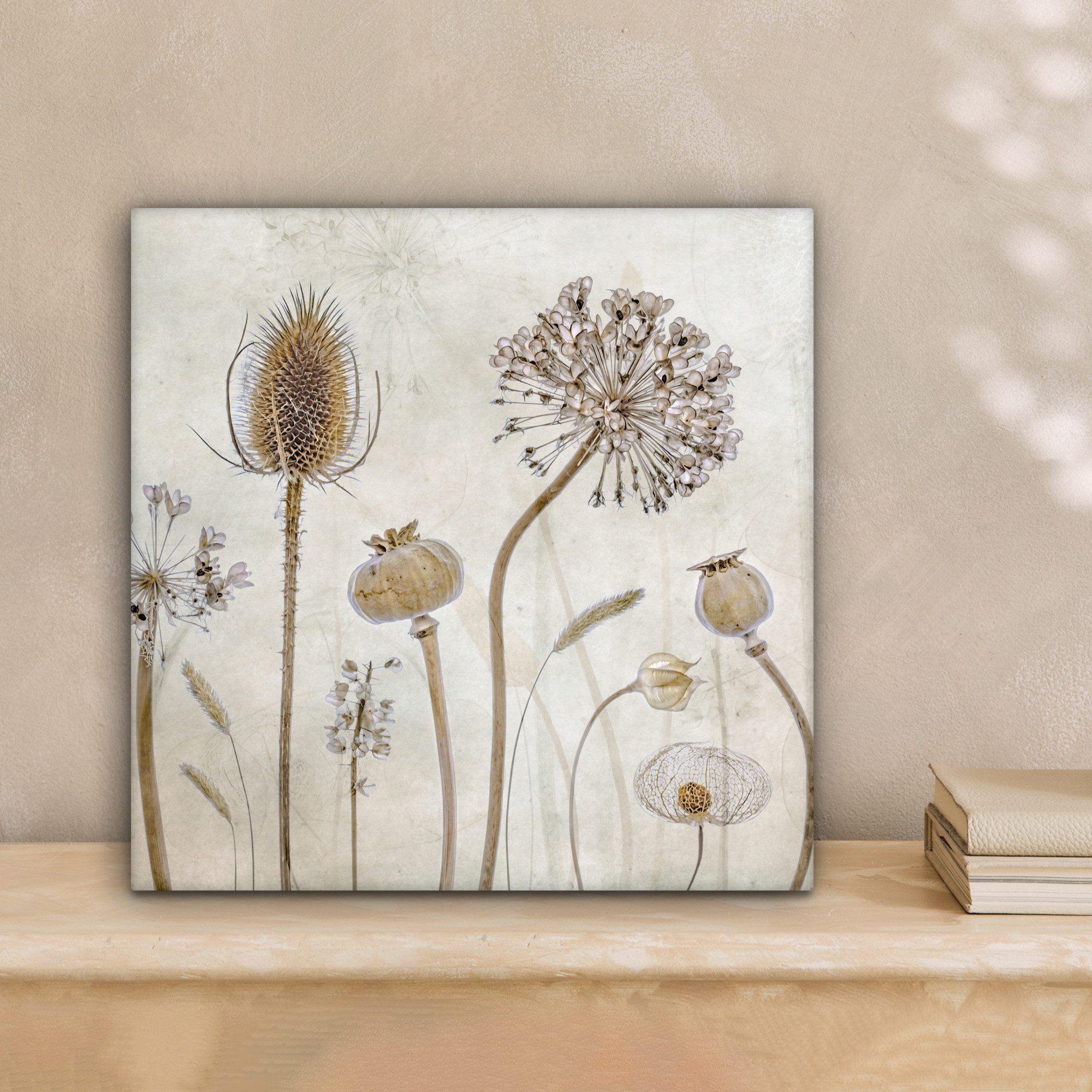 OneMillionCanvasses® Leinwandbild Blumen - Aquarell - Stilleben - Braun - V günstig online kaufen