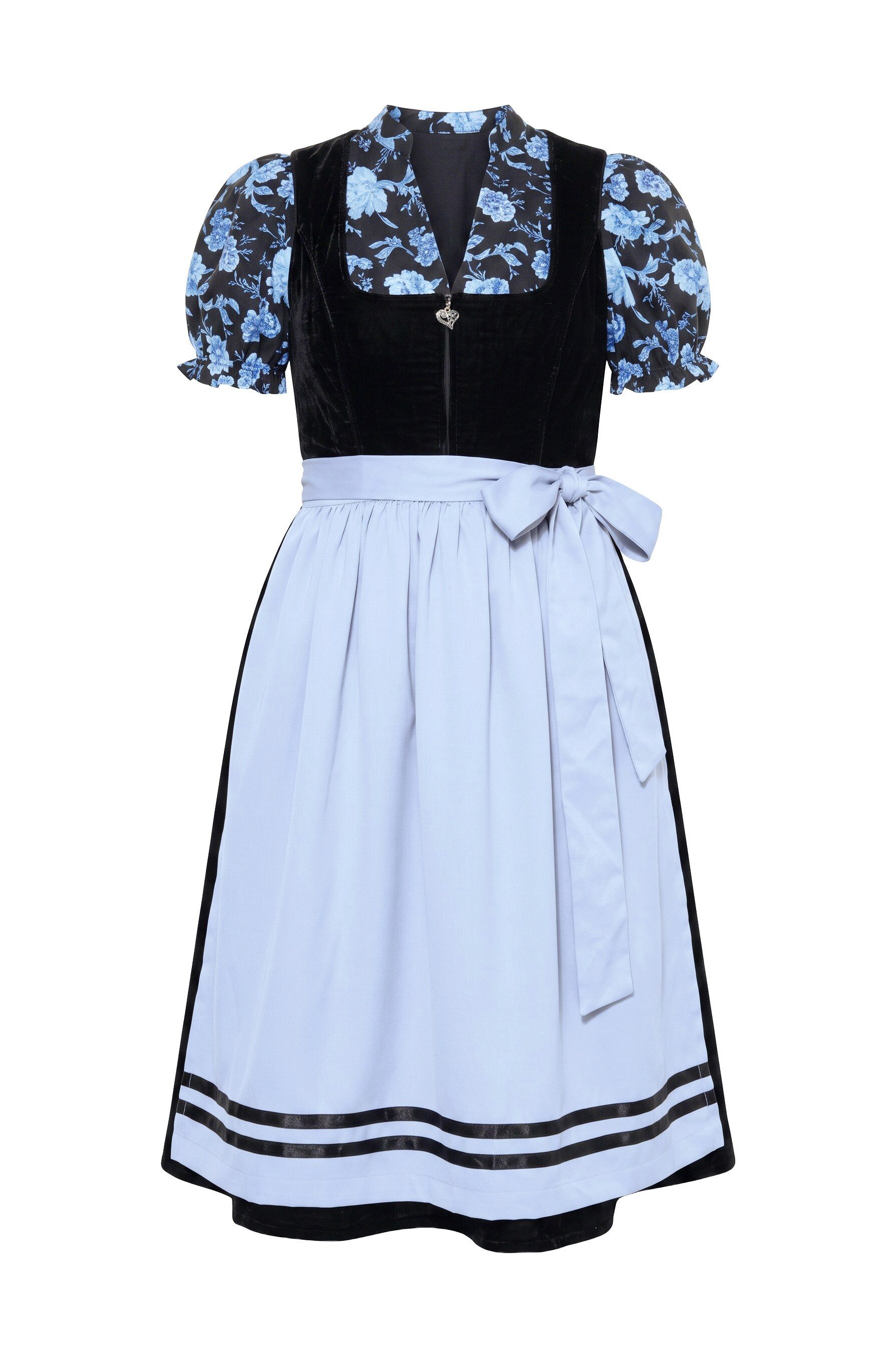 Ulla Popken Dirndl Samt-Dirndl Herz-Anhänger Carré-Ausschnitt