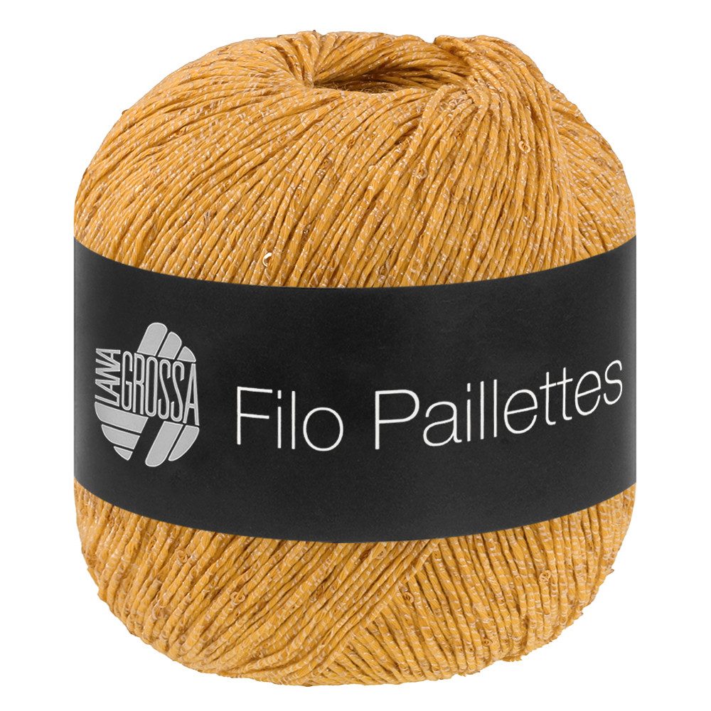 LANA GROSSA FILO PAILETTES Edles Garn mit Mini-Pailletten Häkelwolle, 155 m (Fest verzwirntes Baumwollgarn mit Pailletten und Matt-Glanz-Effekt), 50 g