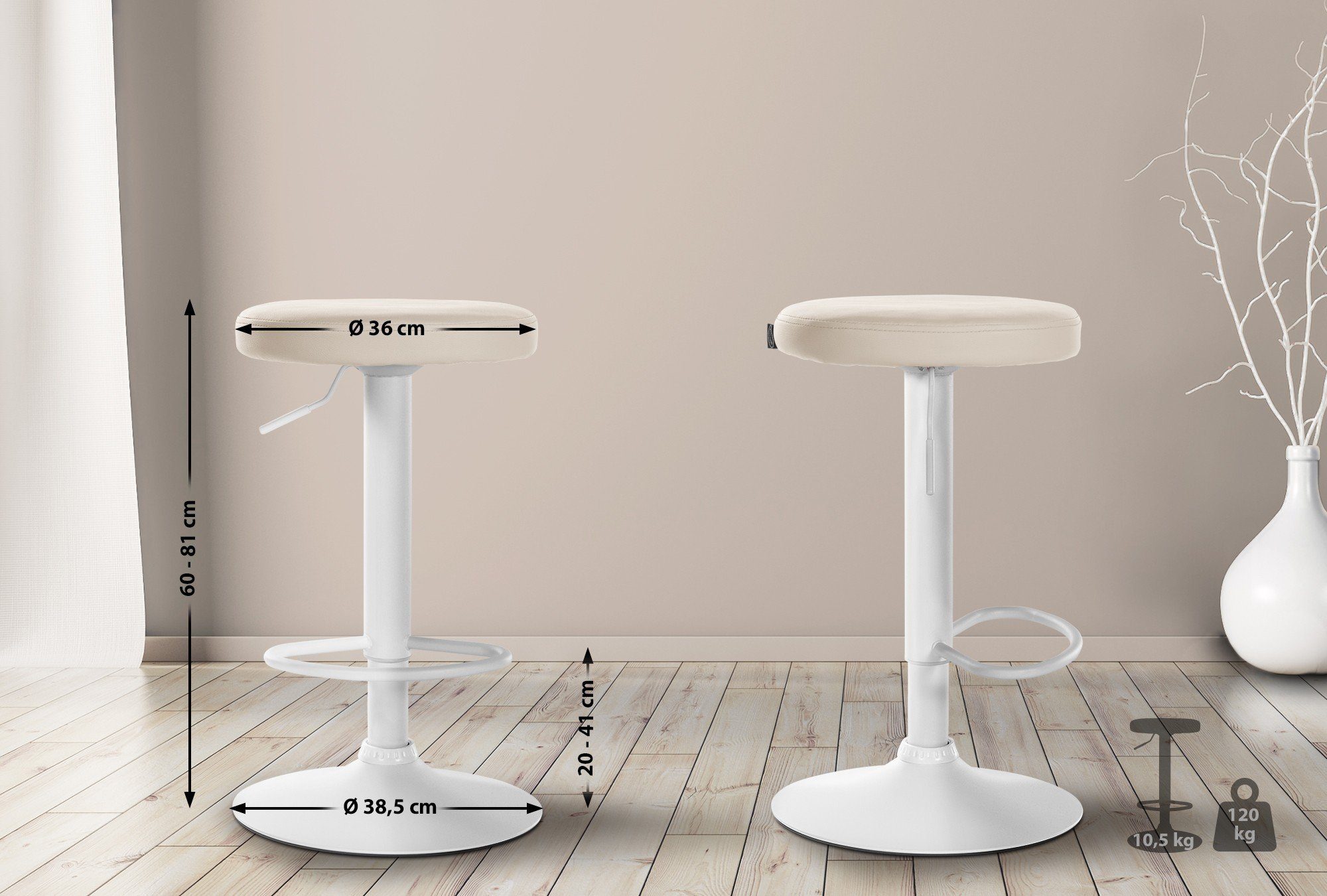 CLP Barhocker Ponte Kunstleder-Bezug, drehbar und höhenverstellbar günstig online kaufen