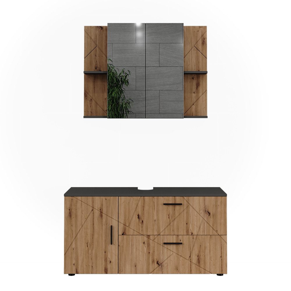 Badmöbel-Set Irma, Anthrazit/Artisan, 2 Teile