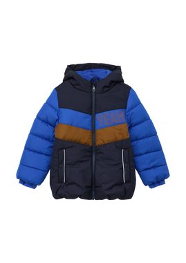 s.Oliver Outdoorjacke Steppjacke mit Fleece-Futter Kontrast-Details, Paspel, Logo