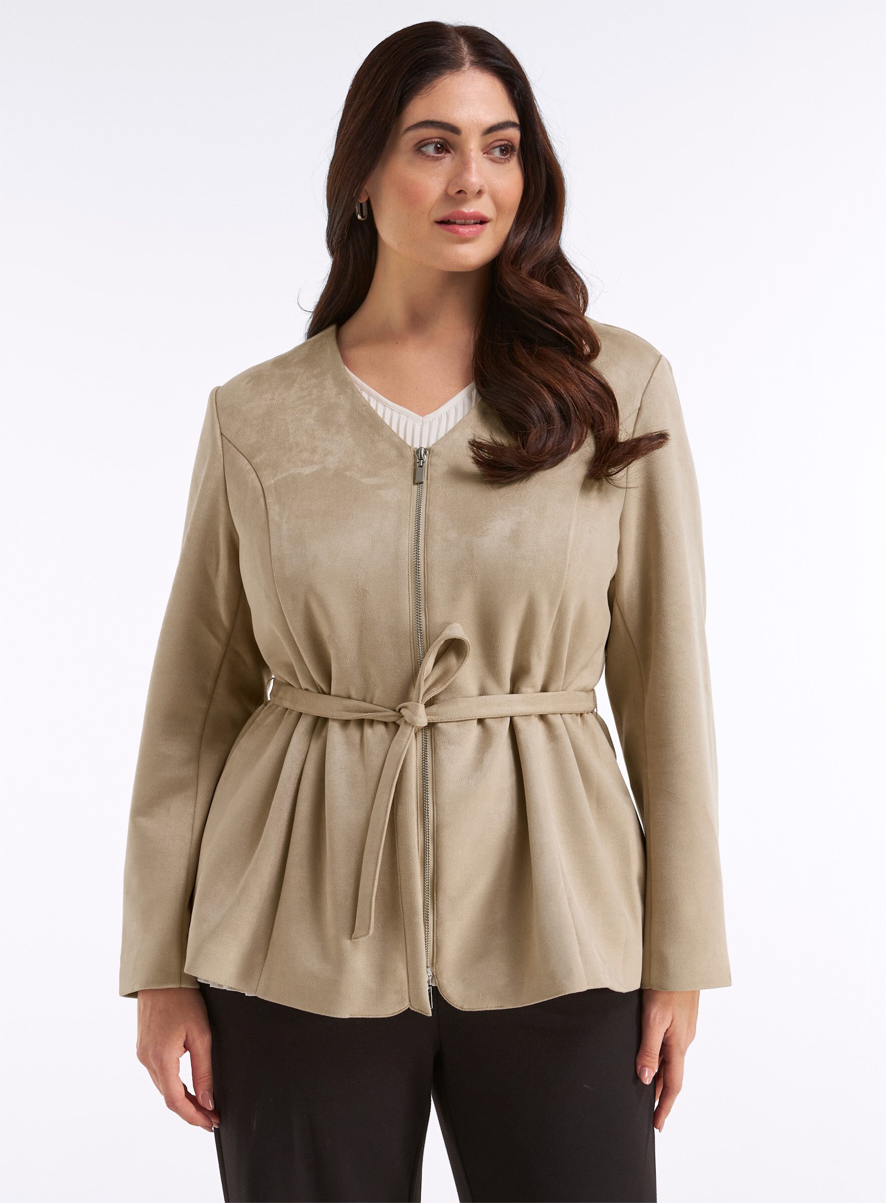 Sheego Allwetterjacke Velours-Jacke Langarm