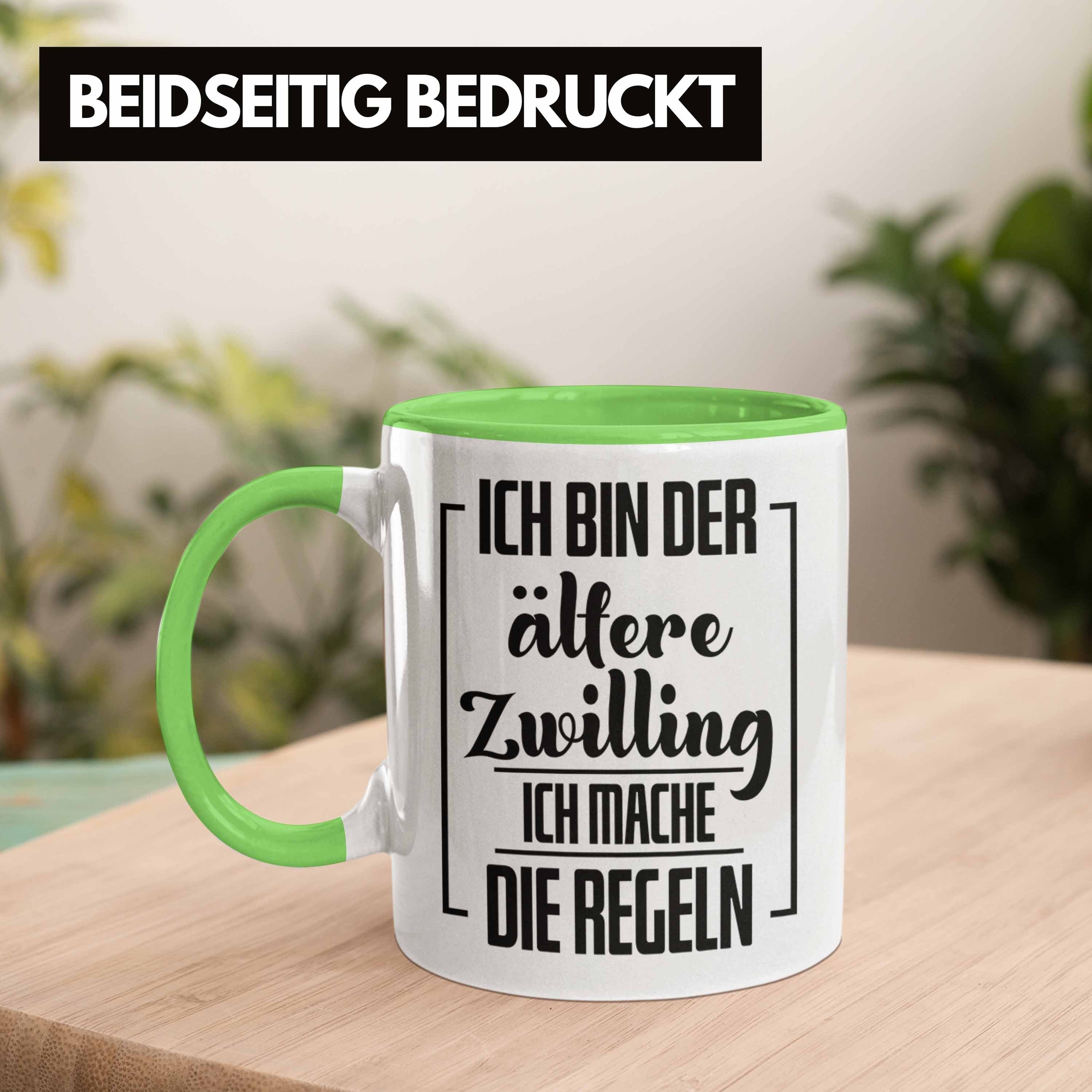 Spruch Lustiges Trendation Geschenk Tasse Lustige Tasse mit ältere Grün Zwillinge für
