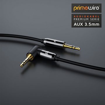 Primewire Audio-Kabel, AUX, 3,5-mm-Klinke (200 cm), HiFi Klinkenkabel Verbindungskabel 90° gewinkelt für Audiogeräte, 2m