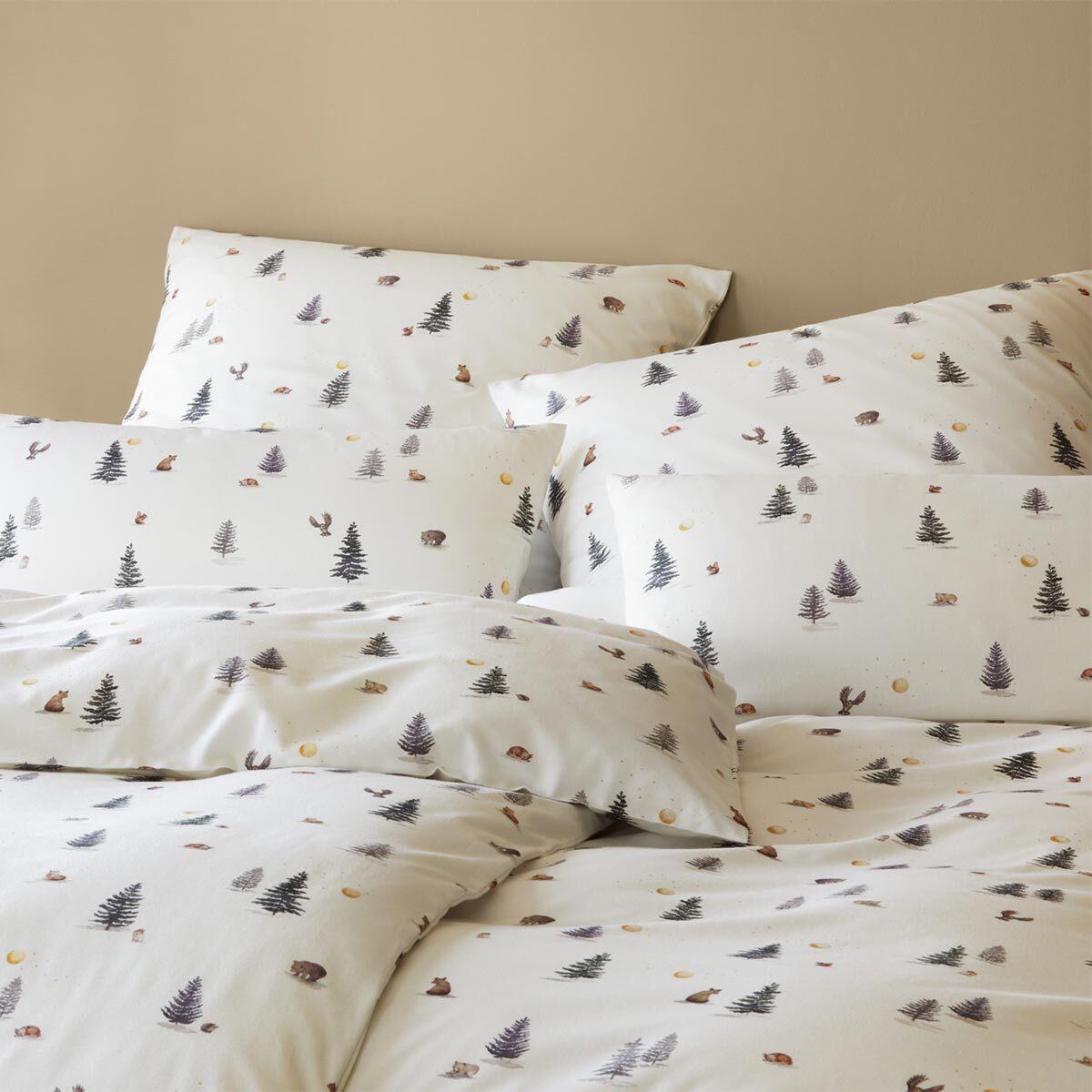 Elegante Bettwäsche Winterwald, Flanell, 1 teilig günstig online kaufen