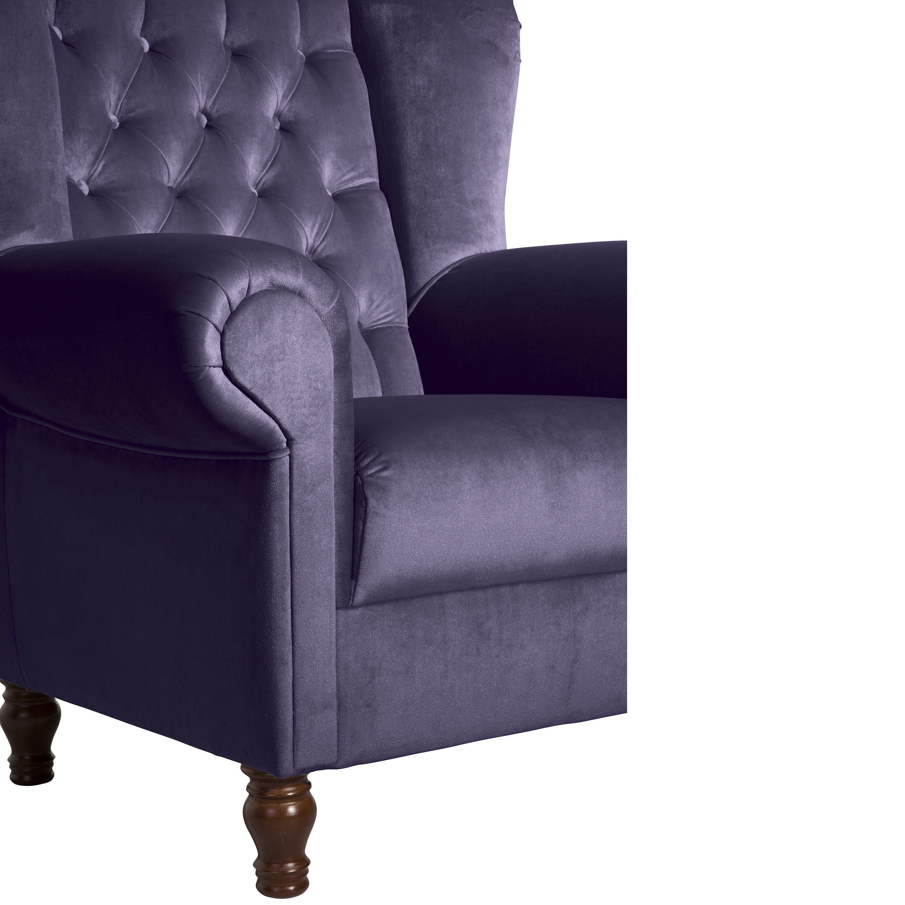 purple Chesterfield-Sessel Ohrenbackensessel Germany Max Winzer® Samtvelors Vary Stück), (1 Made in