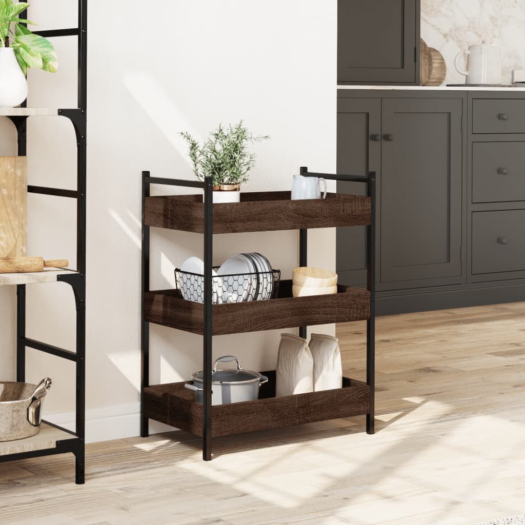 vidaXL Küchenwagen Küchenwagen Braun Eichen-Optik 50x30x70 günstig online kaufen