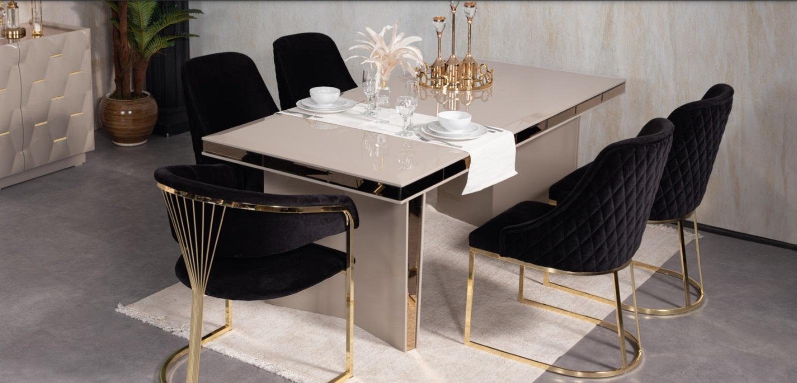 JVmoebel Esstisch Tische Tisch Esstisch, Luxus Esstische Esszimmer Möbel Gold Holz Design