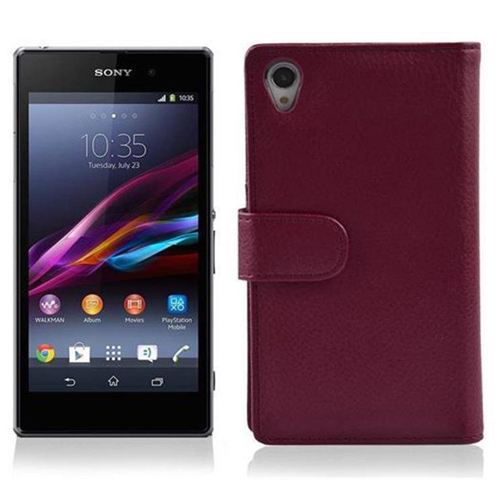 Cadorabo Handyhülle für Sony Xperia Z1 Hülle Sony Xperia Z1, Klappbare Handy Schutzhülle - Hülle - mit Standfunktion und Kartenfach