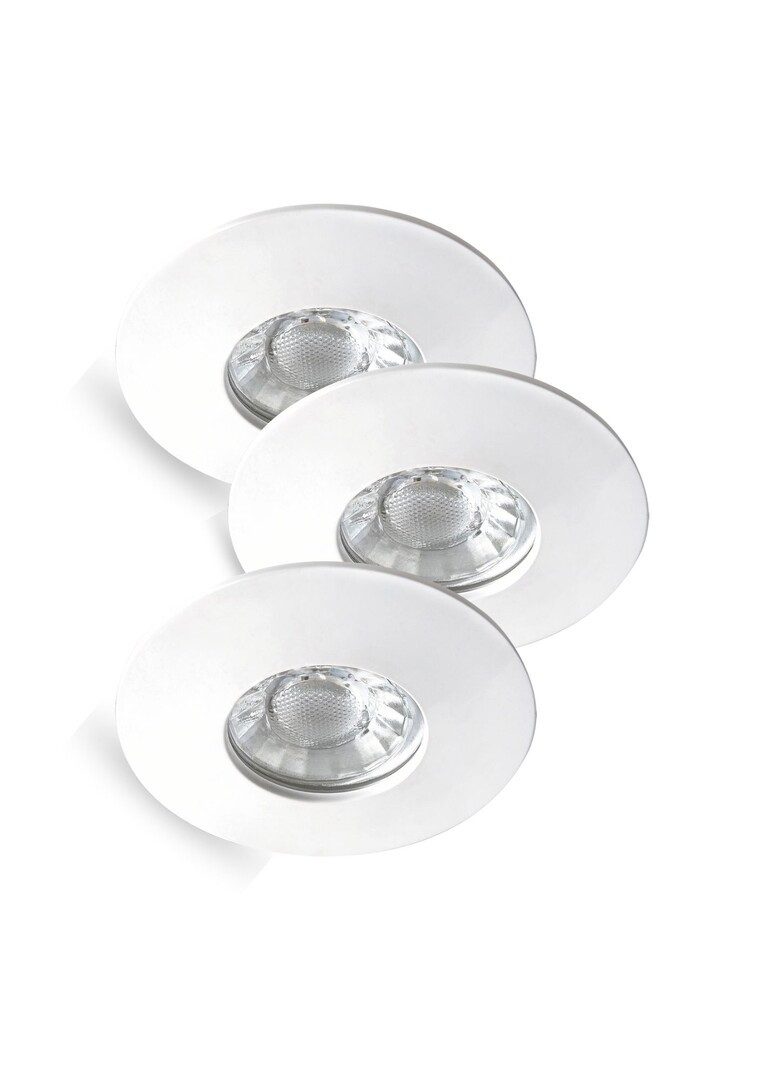 Rabalux LED Deckenspots "Randy" Kunststoff, weiß, rund, 4W, warmweiß, 350lm, ø80mm, wassergeschützt, warmweiß