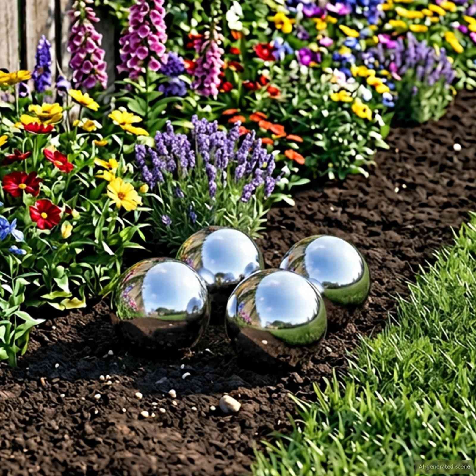 vidaXL Hängedekoration Spiegelkugel 4 stk. Ø 10,5 cm Silber Edelstahl 201 (4 St) – Bild 2 von 5