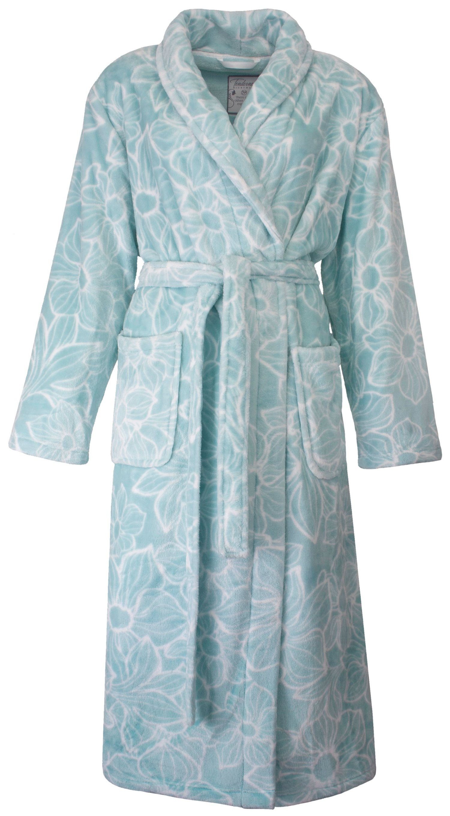 Tenderness Damenbademantel Damen Morgenmantel, Midi, Polyester, Schalkragen günstig online kaufen